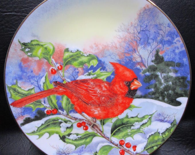 Featured listing image: Cardinal, "Songbirds of the South" Series Plate by Southern Living, A.E. Ruffing Artist, Royal Windsor