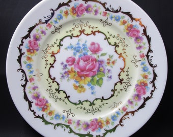 Floral Plate I. Godinger 1855 Email de Limoges using 1800's Pattern Dessert Salad Plate