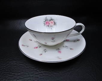 Rosebud Harmony House Cup & Saucer Sears Roebuck China