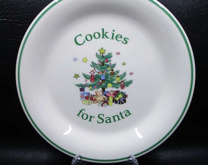 Featured listing image: Nikko Christmas Tree Santa Cookie Plate Green Rim