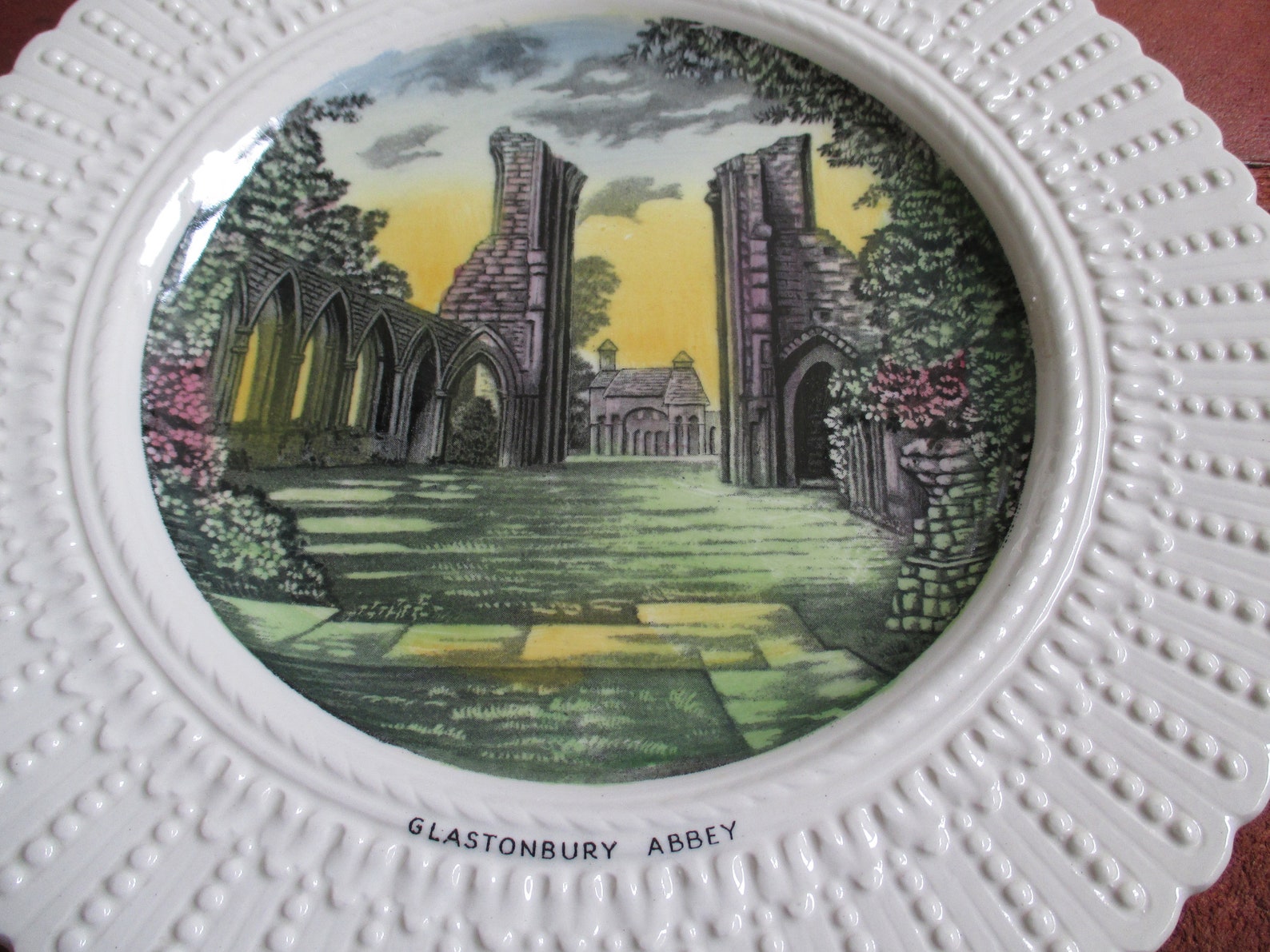 Glastonbury Abbey Plate Royal Cauldon Souvenir Massachusetts Etsy