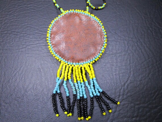 Beaded Thunderbird Medallion Native American Seed… - image 4