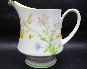 Noritake REVERIE Cream Pitcher Green Rim