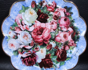 Rose theme Franklin Mint "Bouquet of Love" Judith Winslow, Limited Edition Collector's Plate Victorian Style