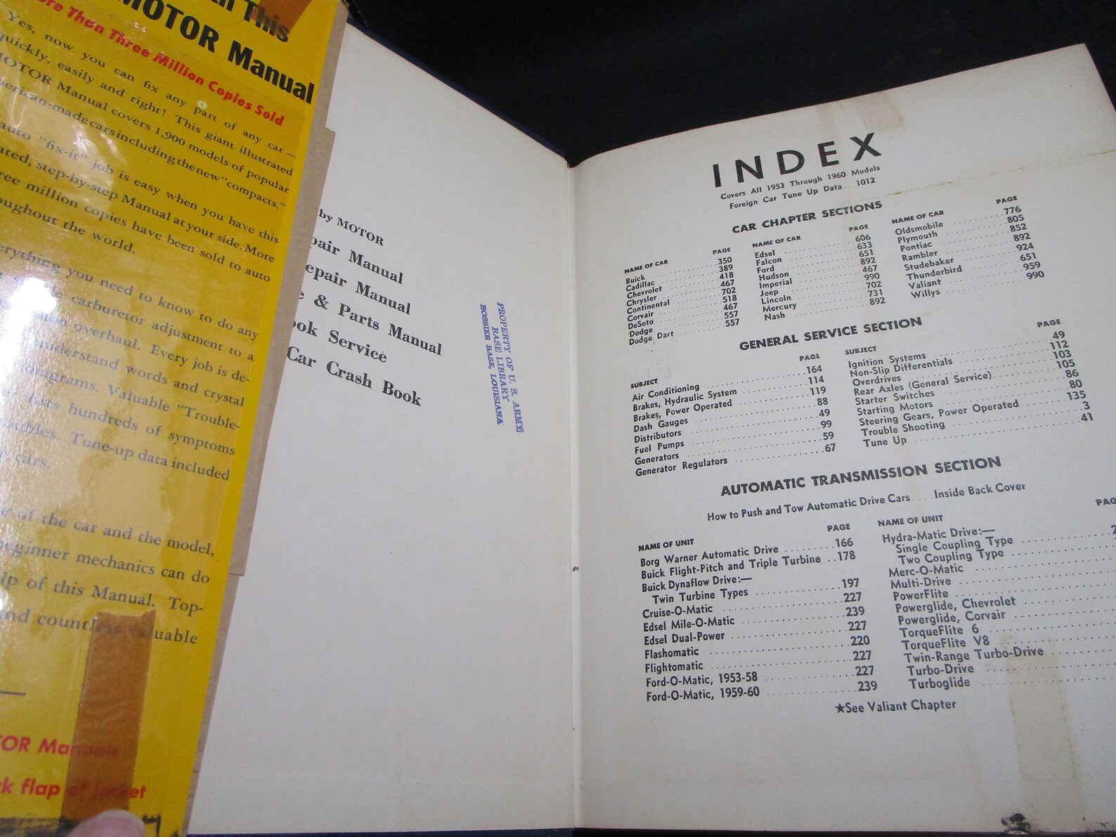 Motors Auto Repair Manual 1960 23rd Edition Covers All Cars Etsy