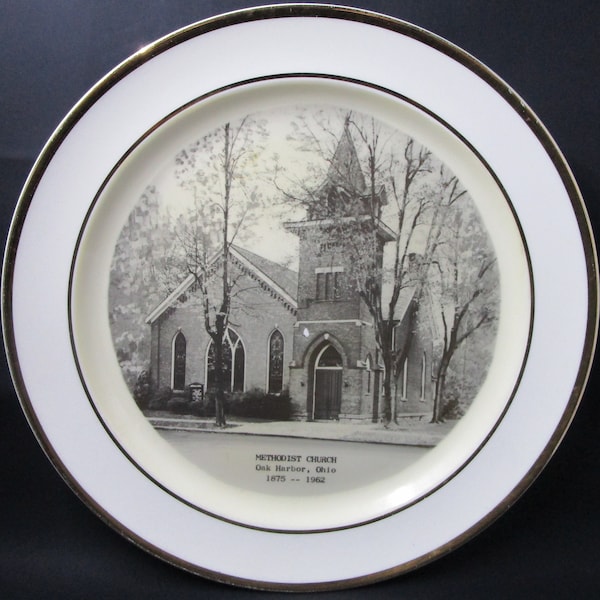 Methodist Church Oak Harbor Ohio Commemorative 10" Plate Souvenir Plate Fotoware Preston-Hopkinson Co Smith Taylor Smith