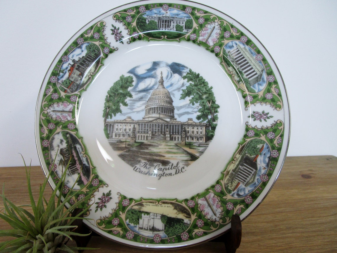 The Capitol Souvenir Plate Washington DC attractions Memorials Etsy