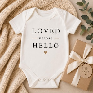 Body per neonato in adozione, completo "Amato prima del benvenuto", regalo unisex per baby shower, completo per il ritorno a casa, ricordo del regalo di adozione per neonato