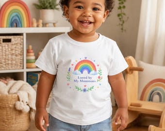 Loved by My Mommies Toddler Shirt, Two Moms Gift