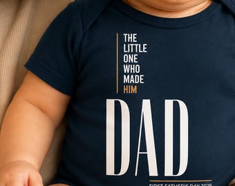 Body para o primeiro Dia dos Pais, "O pequeno que o fez pai", presente do bebê para o novo papai, roupa para o Dia dos Pais, presente para o papai e o bebê