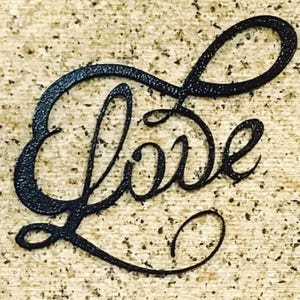 LOVE (small cursive) wall art, metal art, metal wall art, metal wall decor, metal wall art sign, metal signs