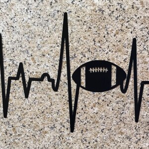 HEARTBEAT (football) wall art, metal art, metal wall art, metal wall decor, metal wall art sign, metal signs