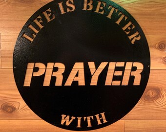 PRAYER wall art, metal art, metal wall art, metal wall decor, metal wall art sign, metal signs