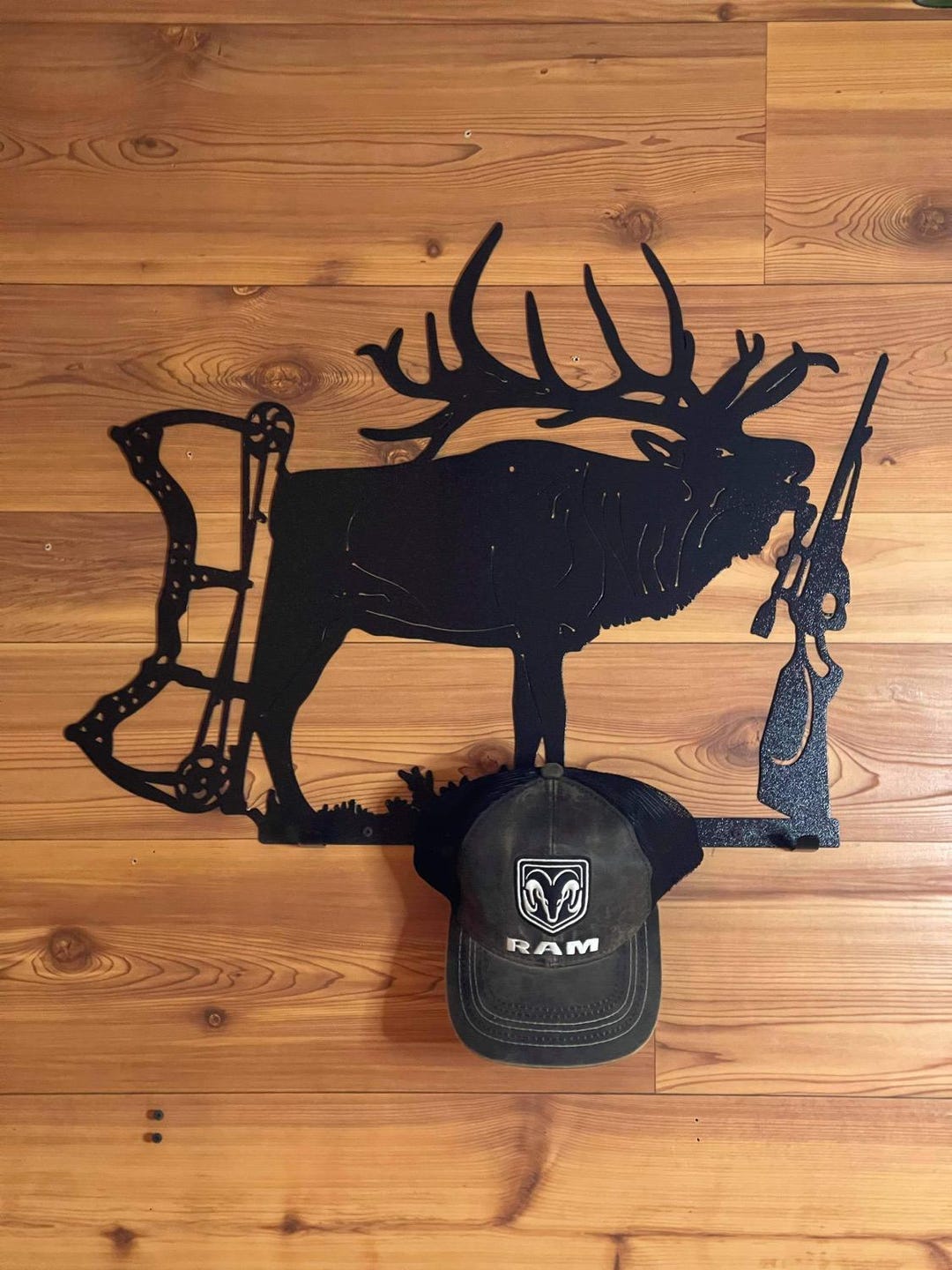 Eagle Hat Rack ELK (rifle & Bow) Hat Holder, Hat Rack, Hat Display, Hat Holder for ...