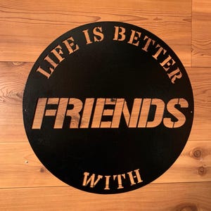 FRIENDS wall art, metal art, metal wall art, metal wall decor, metal wall art sign, metal signs