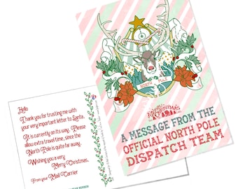 Letters to Santa Postcard - Christmas Postcards for Mail Carriers - 4” x 6”
