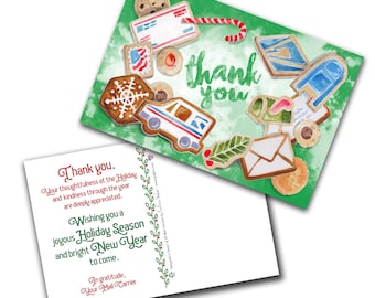 HOLIDAY HIT! - Christmas Cookies - Letter Carrier Thank You Postcard - Postal Greetings 4”x6”