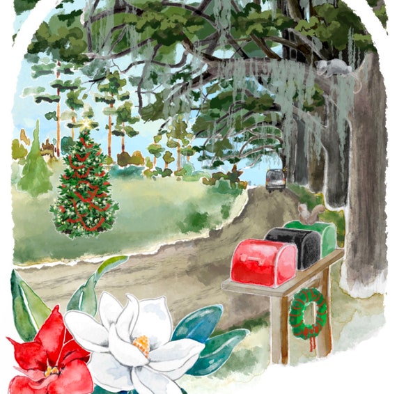 Mail Carrier Greetings - Christmas in the South - Postal Stationery  Postcard 4”x6”