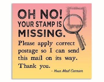 Sticky Note Pad for Mail Carriers - 3" x 3” Missing Stamp Notice - Post-it®