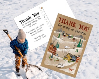 Thanks for Shoveling!  - Thank You Postcard for Mail Carriers to Give to Customers - 4" x 6"