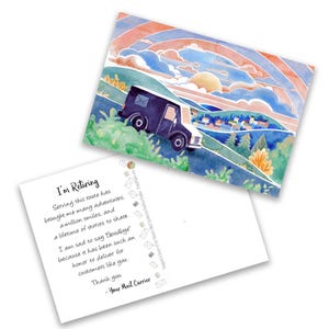 Postal Retirement Announcement - Sunset Valley LLV Mail Truck -  4”x6”