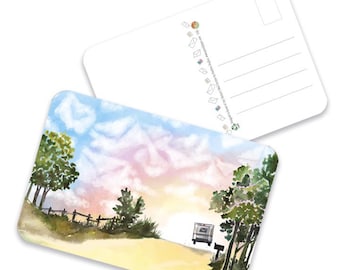 Blank Postcard - Last Stop Mail Truck - Postcrossing - 4&quot; x 6&quot;