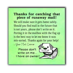 Sticky Note Pad for Mail Carriers - 3 x 3” - Thanks! Don’t Write on Mail - Post-it® Note - Minty Green Color