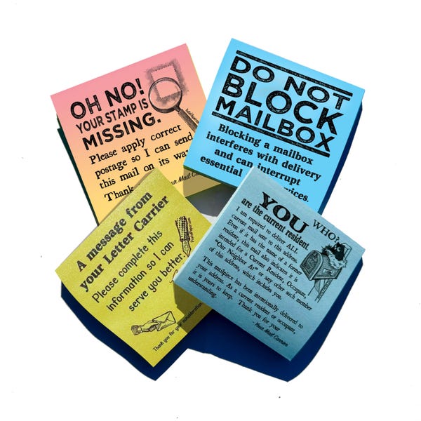 Sticky-Note Pads for Mail Carriers - "Notice Pack" MIXED PACK of 4 Post-it® Notes