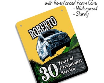 Cartello in alluminio personalizzato per pensionamento postino (18" x 24")