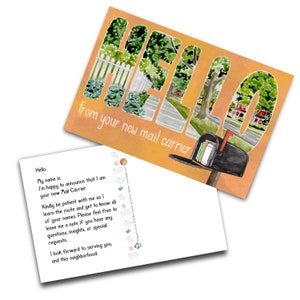 New Route - Friendly Hello - Mail Route Introduction - Letter Carrier Postcard 4”x6”