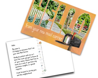 New Route - Friendly Hello - Mail Route Introduction - Letter Carrier Postcard 4”x6”