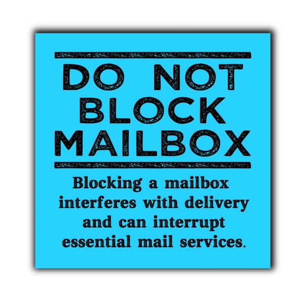 Sticky Note Pad for Mail Carriers - 3 x 3” Do Not Block Box - Post-it® Note - Teal/Aqua Color