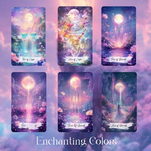 Lunar Radiance Tarot Kartenspiel, Lunar Radiance Art Tarot Card Deck, 78 Tarotkarten, Tarot Deck mit Anleitung