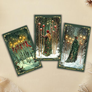 Jeu de tarot d'hiver, jeu de tarot de Noël, 78 cartes de tarot, jeu de tarot avec guide, jeu de tarot pour débutant, tarot de Noël, lecture spirituelle