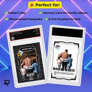 Father's Day Trading Card – Custom Super Dad Gift, Personalized Card for Dad, Keepsake from Kids, Unique Father's Day Gift