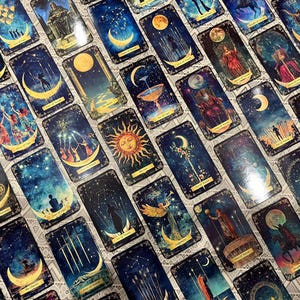 Mazzo di tarocchi cosmici da 78 carte, tema celeste, carte dei tarocchi della luna, guida e scatola opzionali, regali spirituali, lettura psichica, mazzo di tarocchi unico