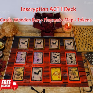 Inscryption ACT1-deck • Inscryption-kaarten • 230 kaarten • Cryptid • Inscryption-kaart en speelkleed • Hermelijnkaart • Inscription-ruilkaartspellen