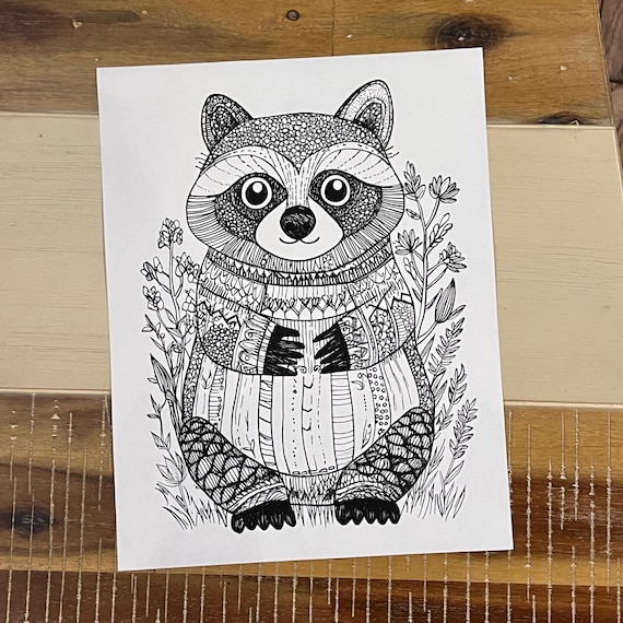 Waschbär Malbuch Für Kinder 3-8 Jahre - Ausmalen & Zeichnen Lernen