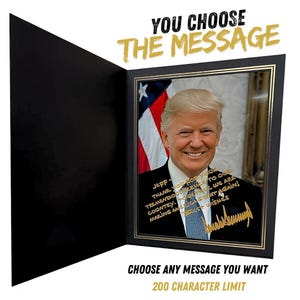 Personalized President Trump Portrait | 8x10 Photo Picture | Signed Custom Message (Donald Trump) | Presidential gift | MAGA