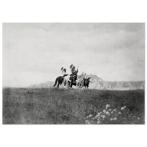 Sioux Chiefs Overlooking a Valley Vintage Photograph