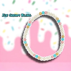 NEW ** ICE CREAM Bling *** Rhinestone Necklace