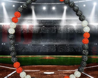 BALTIMORE ORIOLES ** Inspired Rhinestone Beaded Necklace