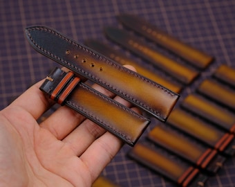 Handmade Vegtan Leather Watch Strap: Quick Release, Sizes 18mm-23mm