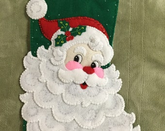 Bucilla Felted  JOLLY ST. NICK  Christmas Stocking Completed
