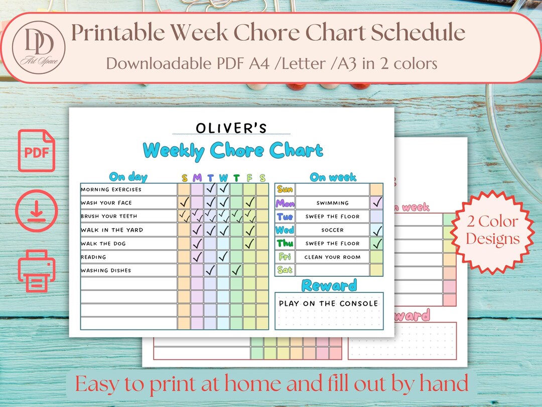 Toddler Chore Chart Printable: Visual Daily Routine, Montessori Style ...