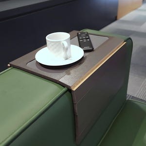 Modern Wooden Armrest Tray: Sofa Organizer with Phone Holder