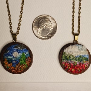 Landscape Embroidery Pendants.