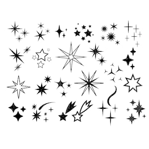 スター デザイン バンドル、スター クリップアート、刺繍デザイン、スター バンドル、SVG、PNG、EPS、DXF デジタル ダウンロード