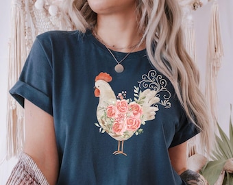 Chicken PNG watercolor floral chicken Clipart