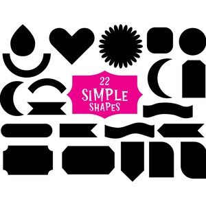 Ensemble SVG de forme simple, étiquettes et fichier de coupe d'étiquette, svg png dxf